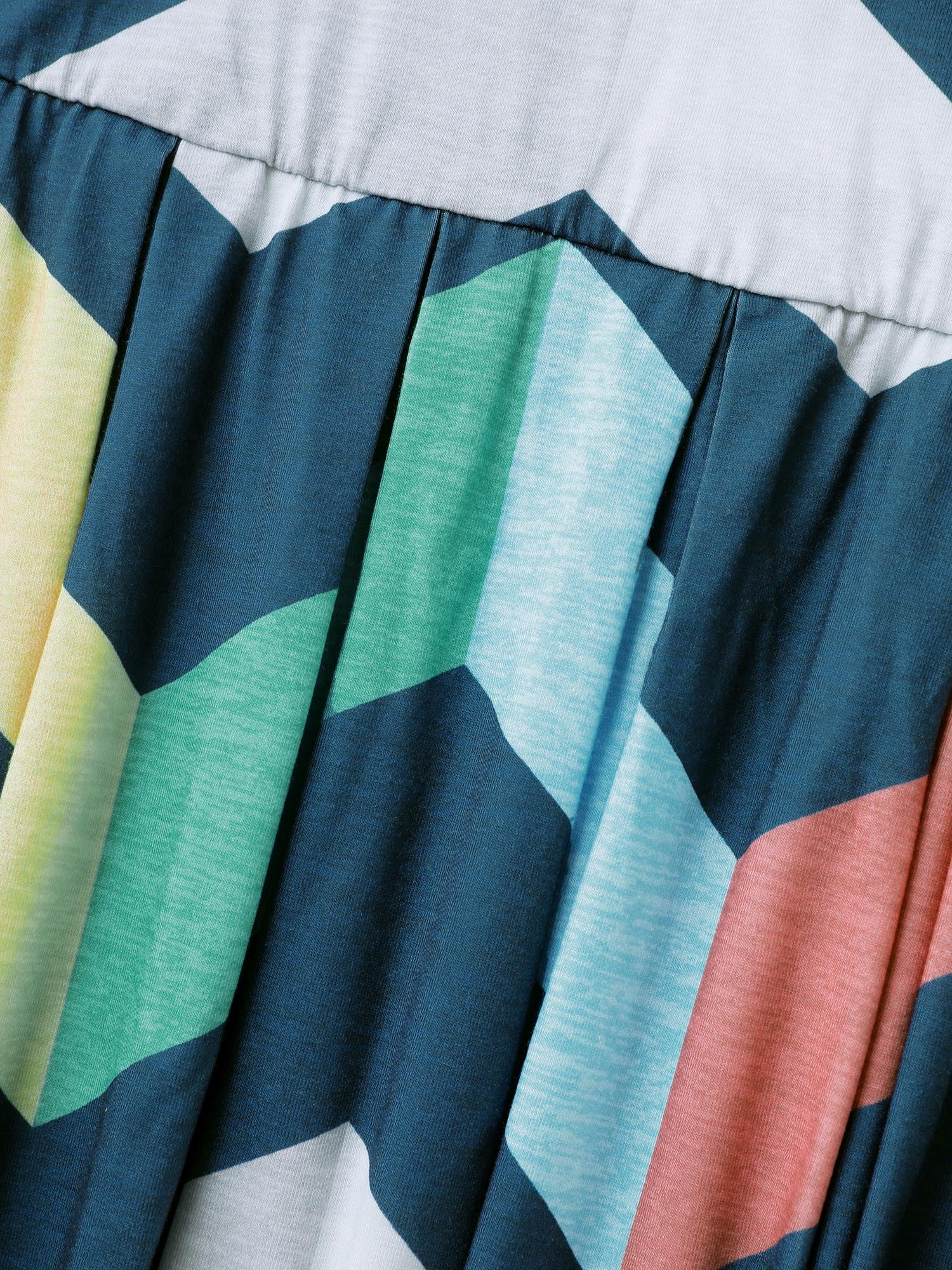 Colorful Wavy Stripes Cinched-Flared Midi Dress - Image 6