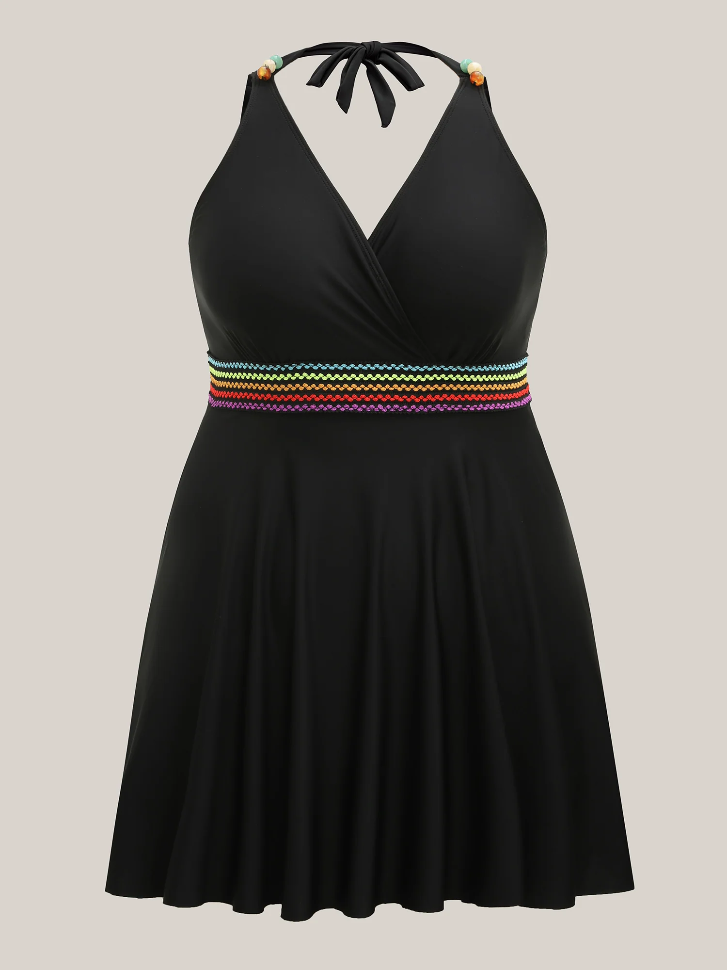 Colorful Webbed Pockets Adjustable Swim Dress - Image 9