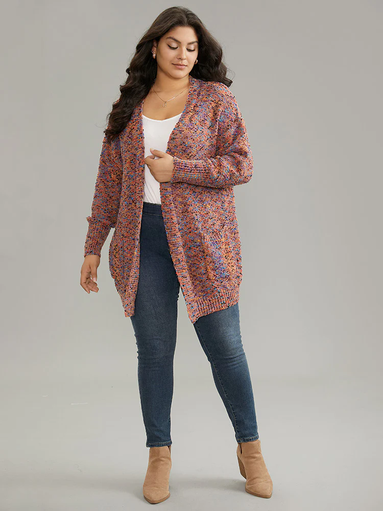 Colour Heather Pocket Open Front Cardigan - Image 3