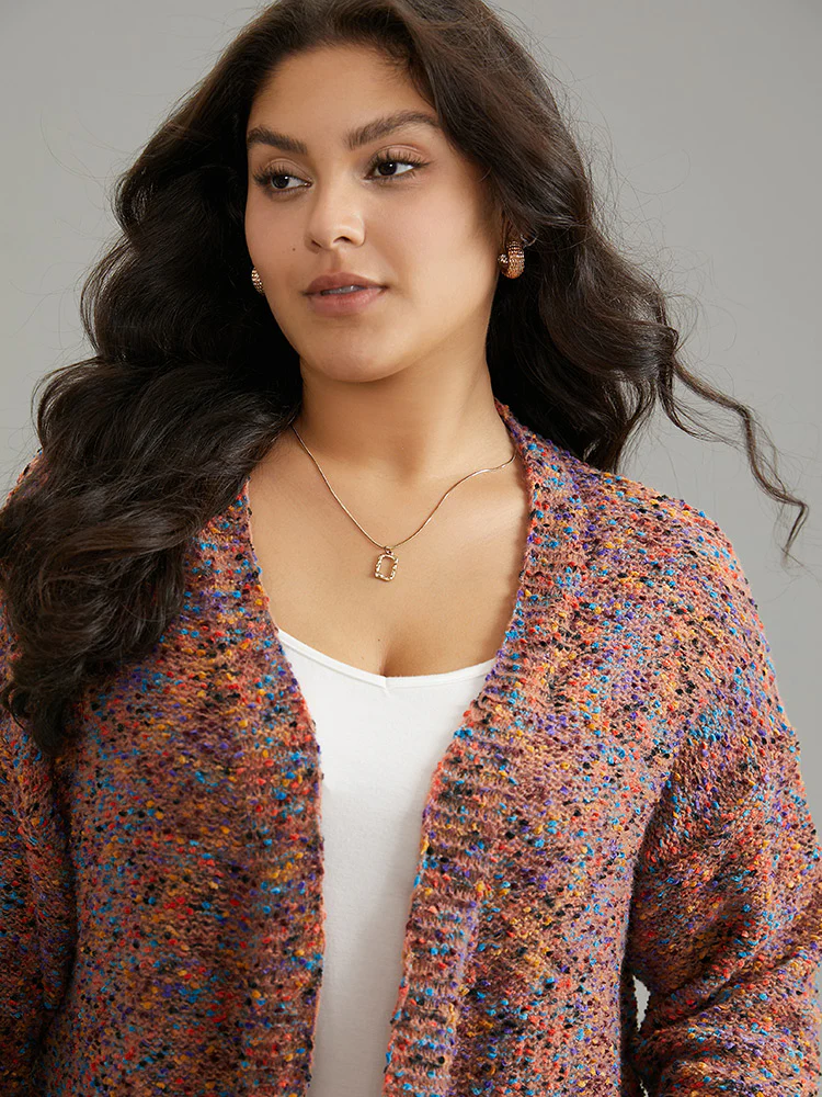 Colour Heather Pocket Open Front Cardigan - Image 4
