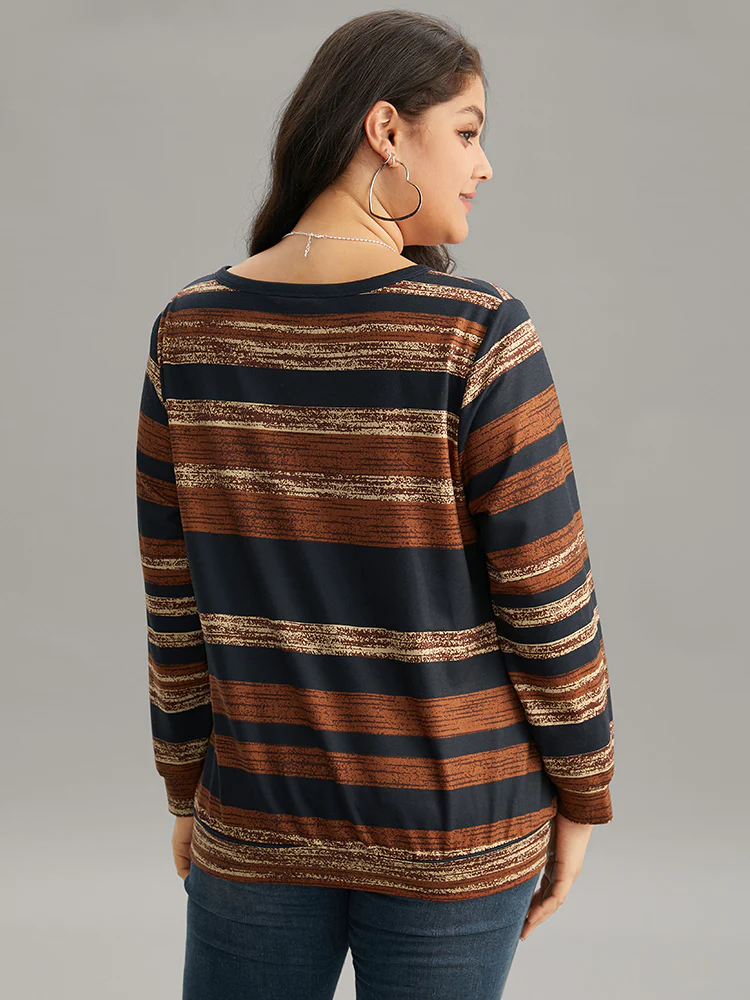 Colour Striped Button Up Sweatshirt - Image 2