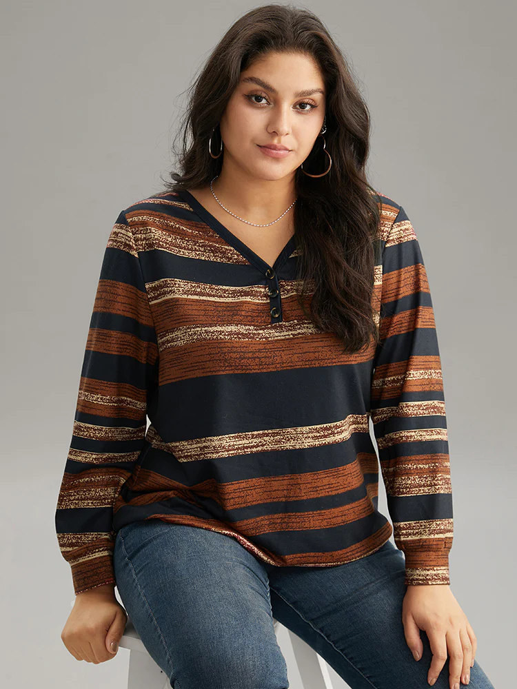 Colour Striped Button Up Sweatshirt - Image 3