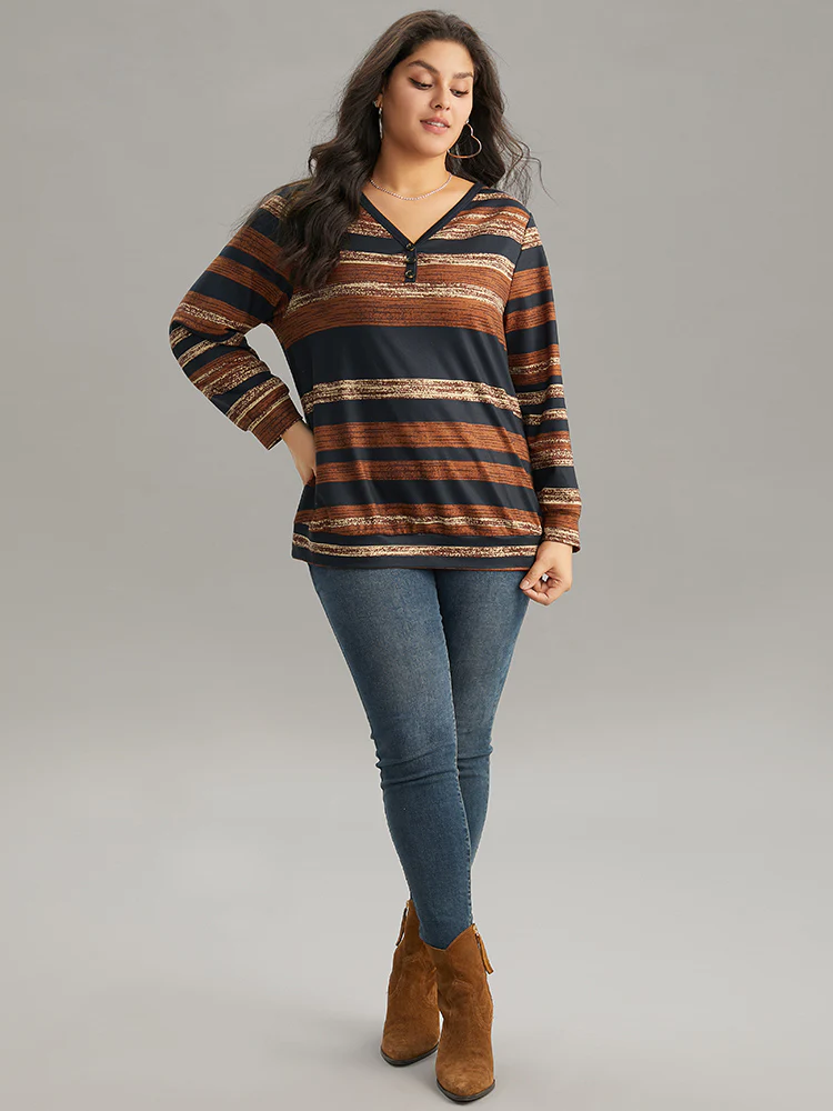 Colour Striped Button Up Sweatshirt - Image 4