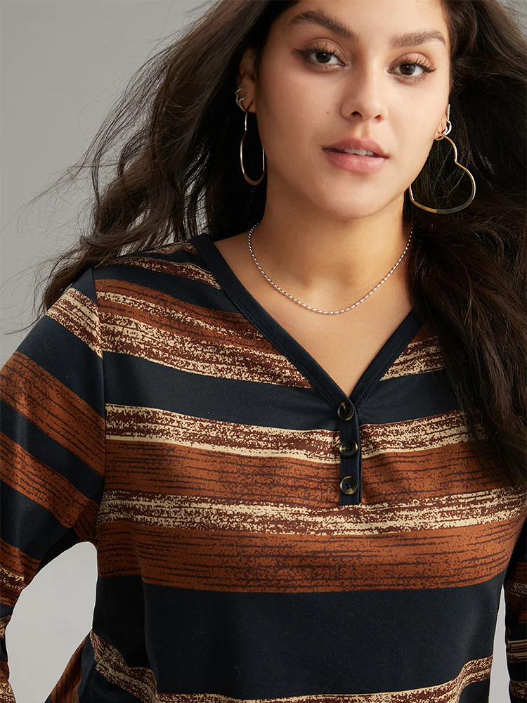 Colour Striped Button Up Sweatshirt - Image 5