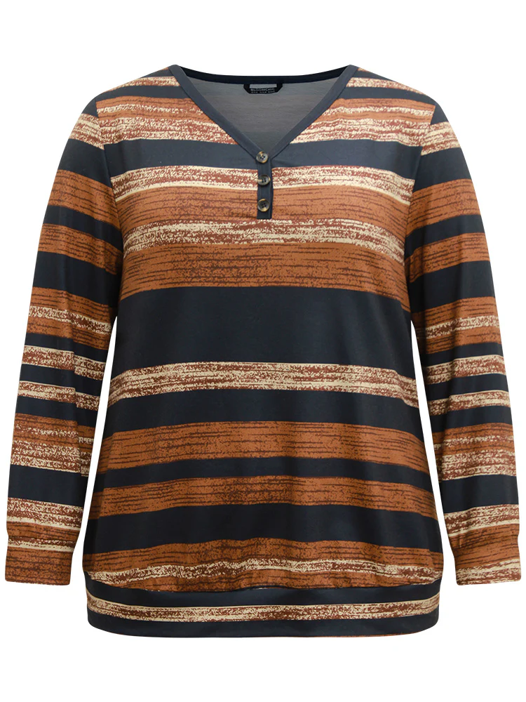 Colour Striped Button Up Sweatshirt - Image 6