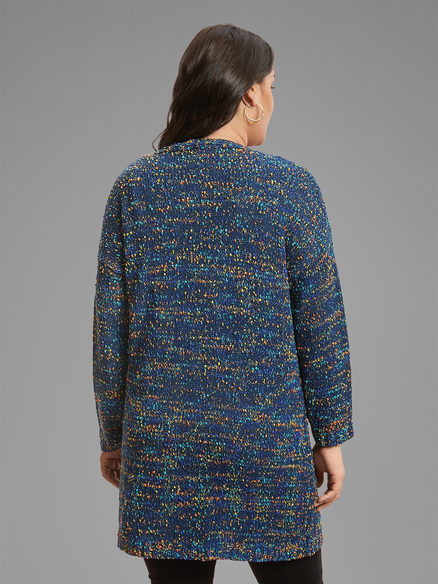 Color Textured Open Front Cardigan - Image 10