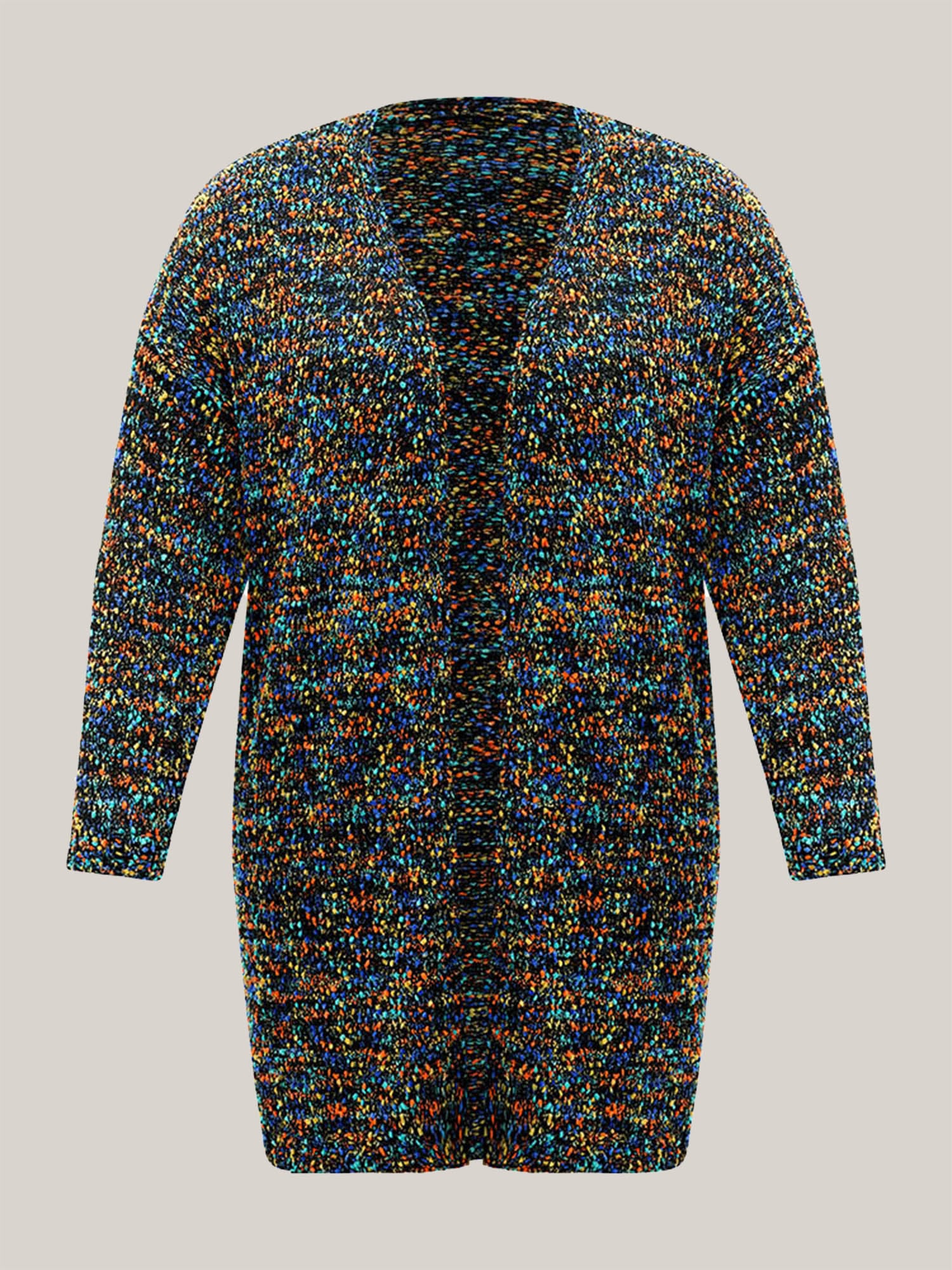 Color Textured Open Front Cardigan - Image 8