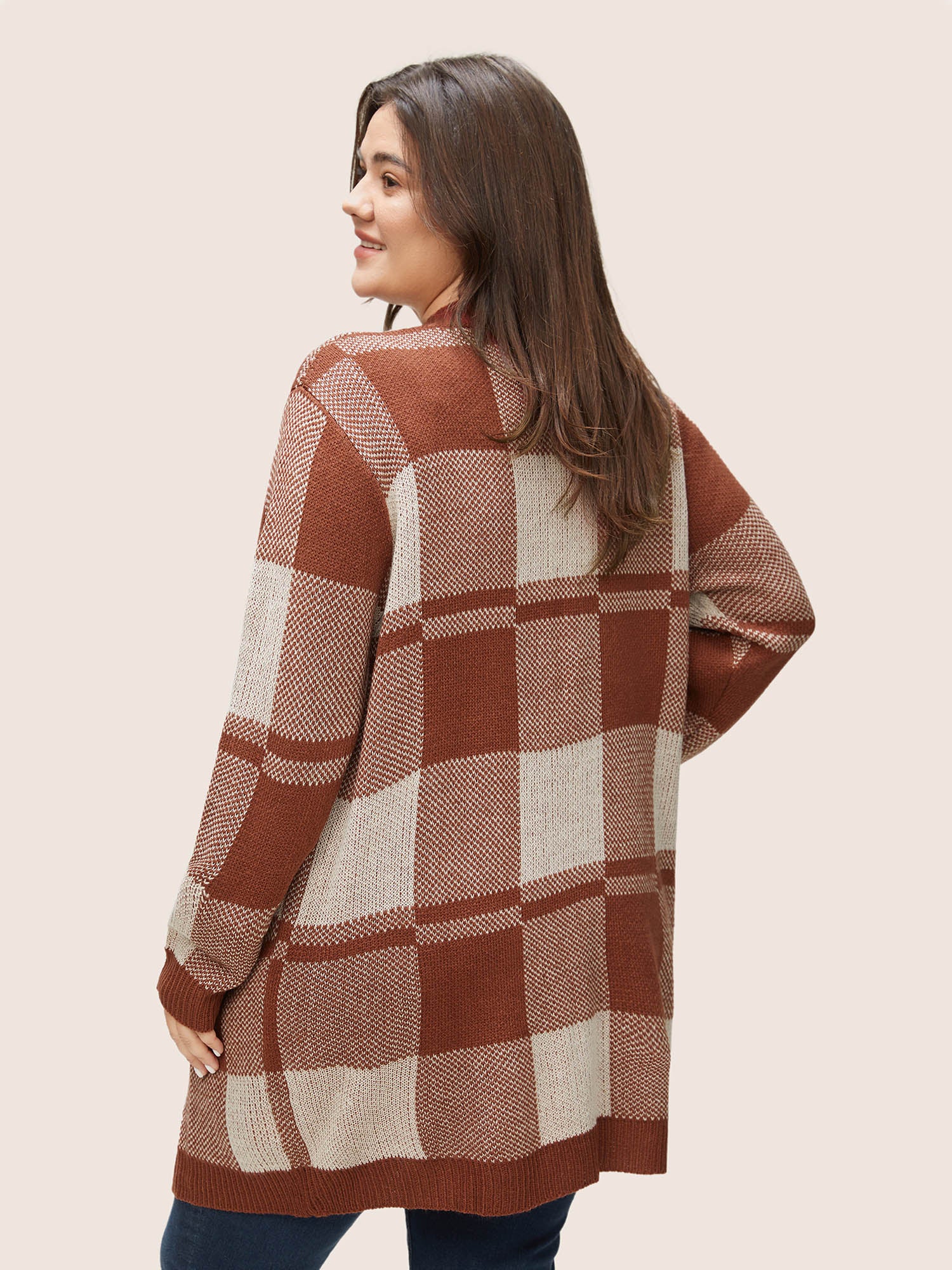 Contrast Colorblock Pocket Open Front Cardigan - Image 2