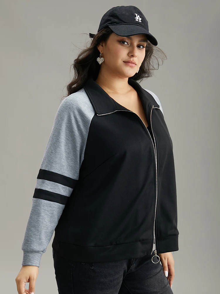 Contrast Contrast Trim O Ring Zipper Jacket - Image 3