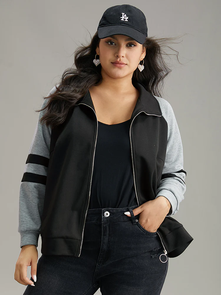 Contrast Contrast Trim O Ring Zipper Jacket - Image 5