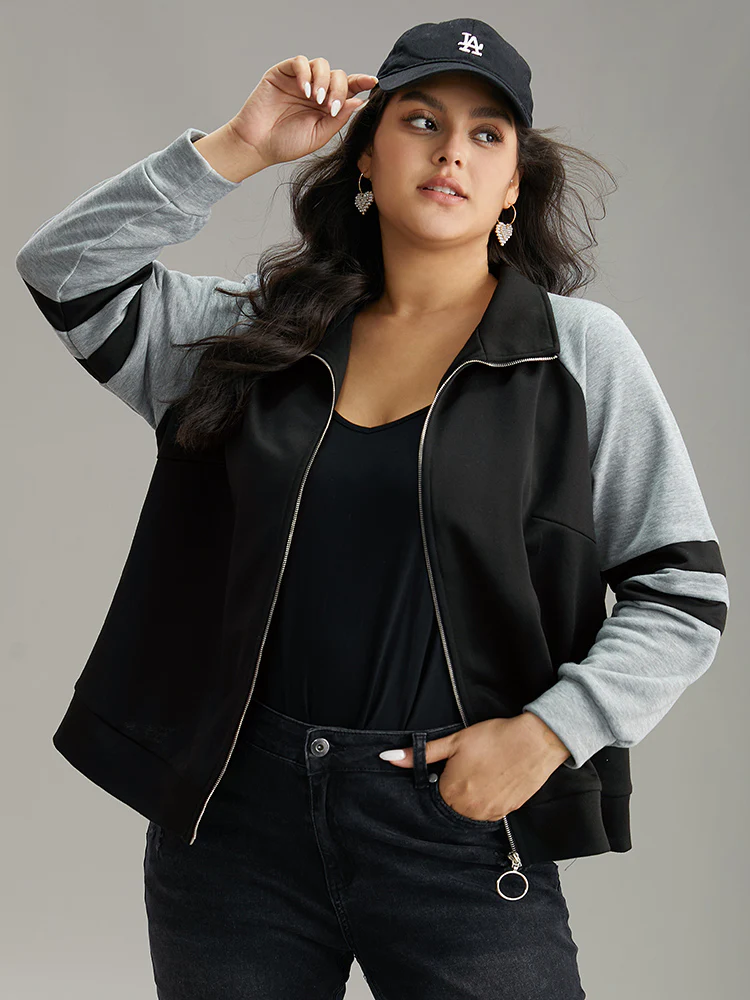 Contrast Contrast Trim O Ring Zipper Jacket - Image 6