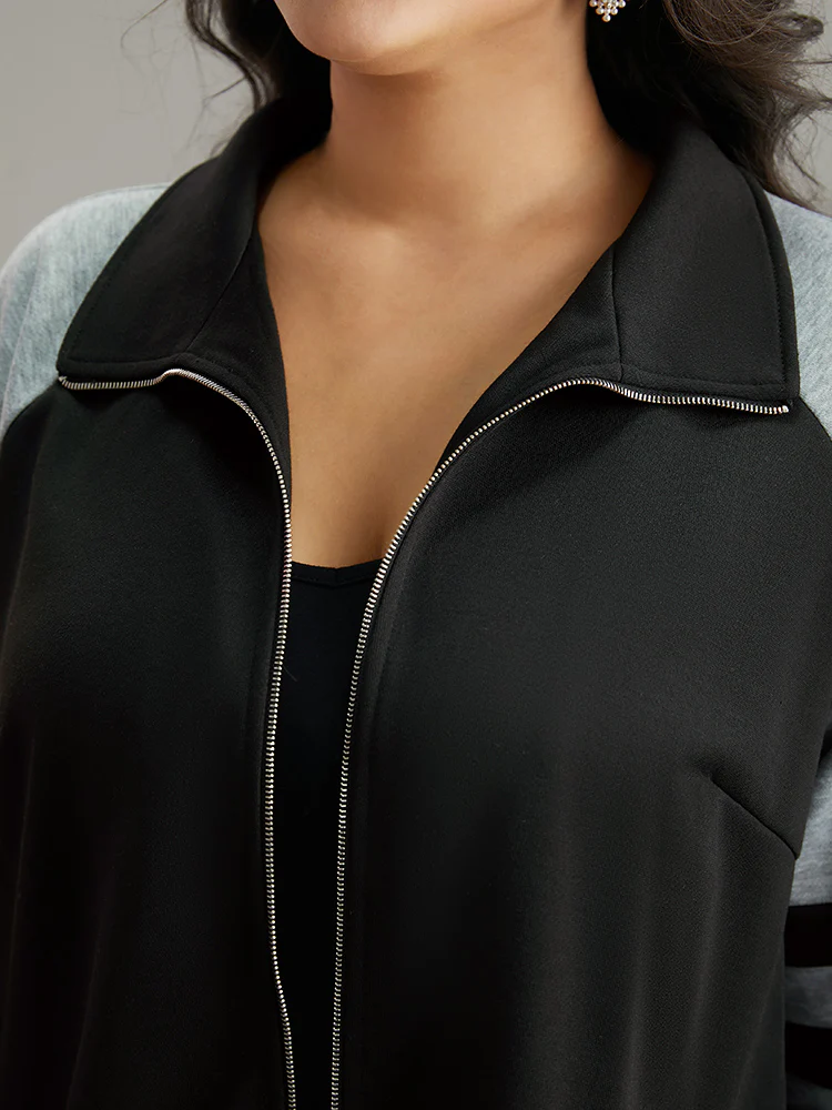 Contrast Contrast Trim O Ring Zipper Jacket - Image 7