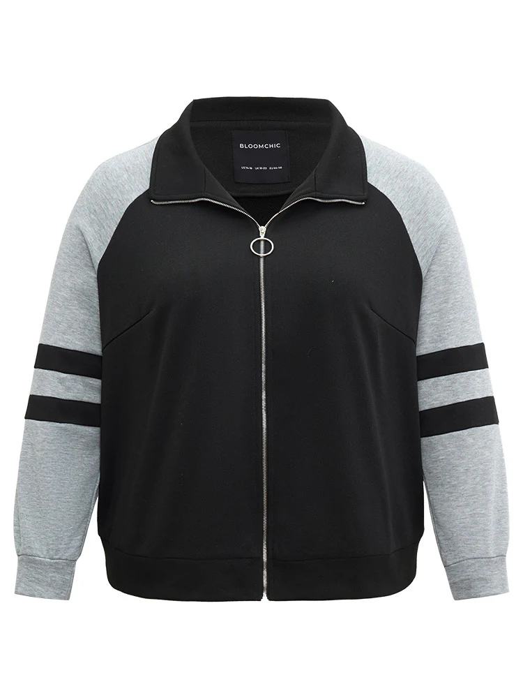 Contrast Contrast Trim O Ring Zipper Jacket - Image 9