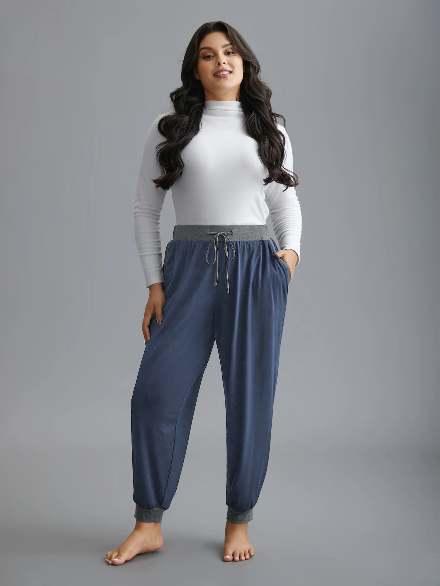 Contrast Drawstring Loungewear Bottoms - Image 12
