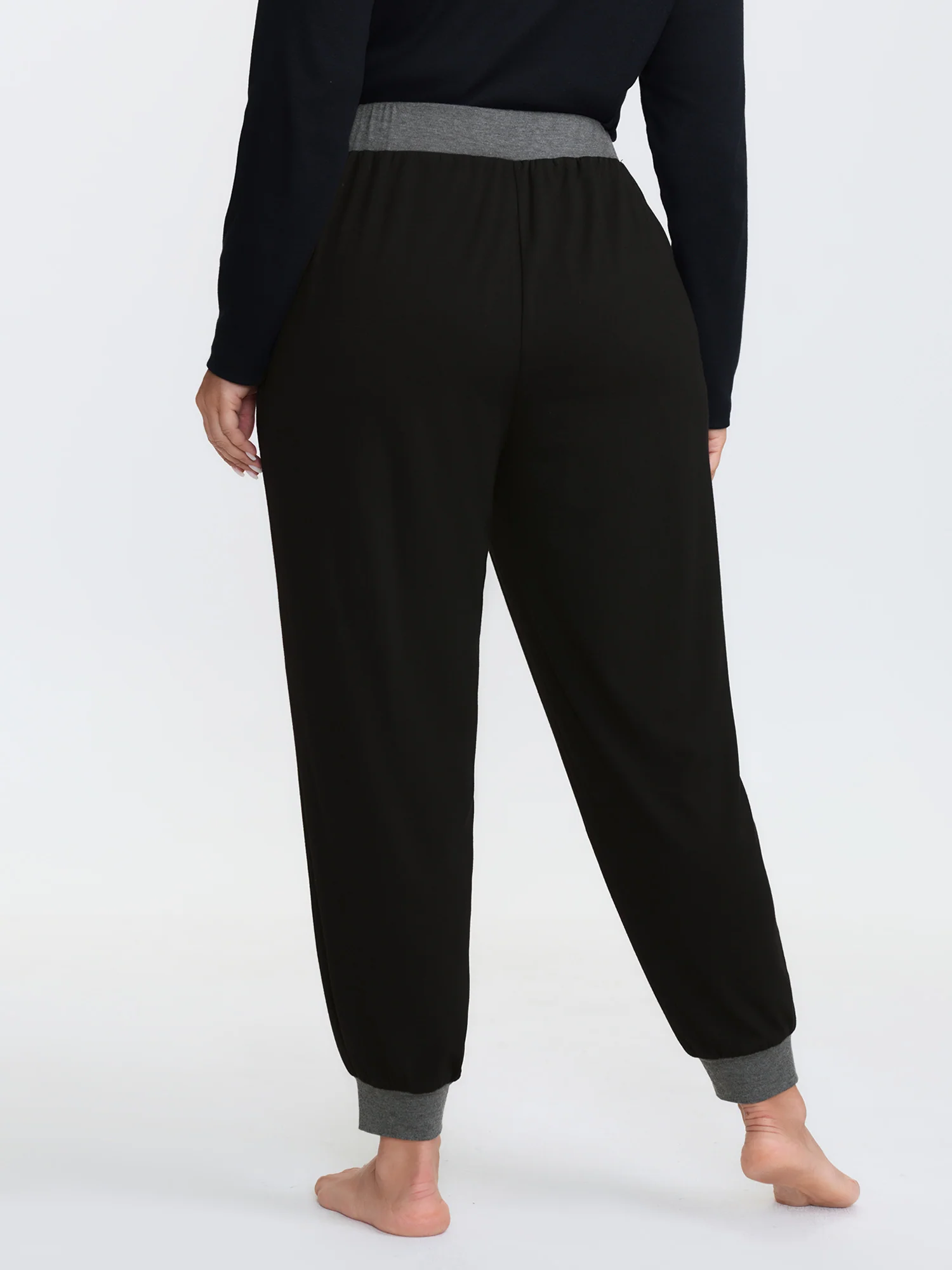 Contrast Drawstring Loungewear Bottoms - Image 5