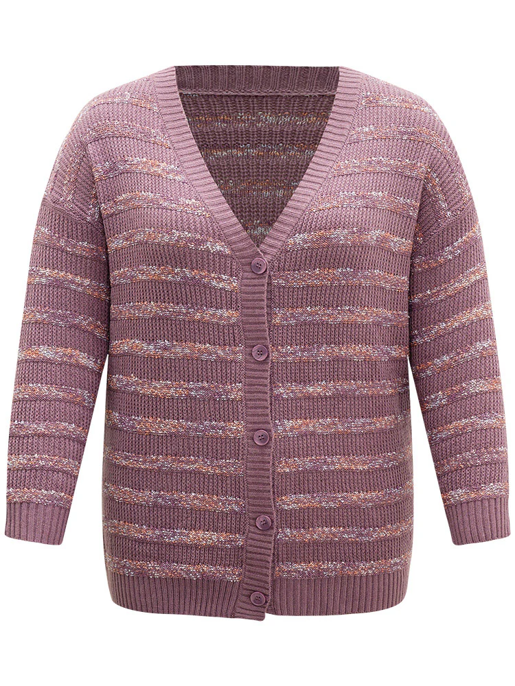 Contrast Drop Shoulder Button Through Cardigan - Image 10