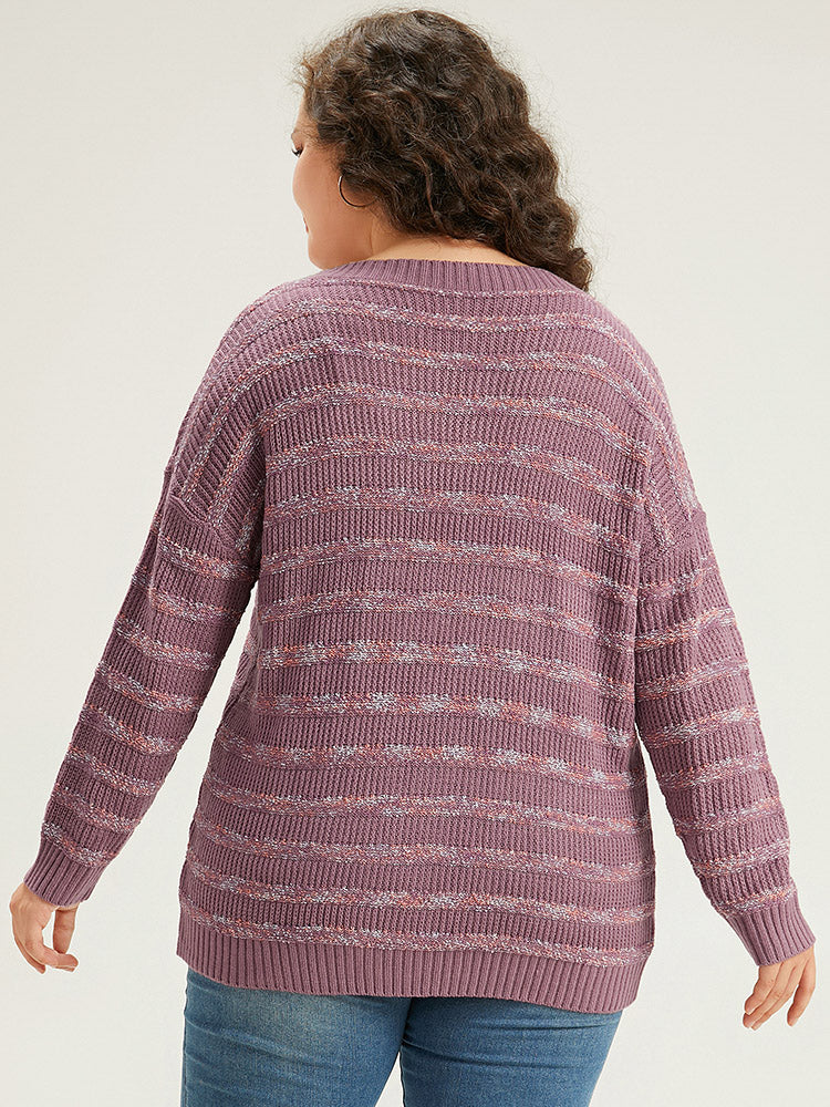 Contrast Drop Shoulder Button Through Cardigan - Image 2