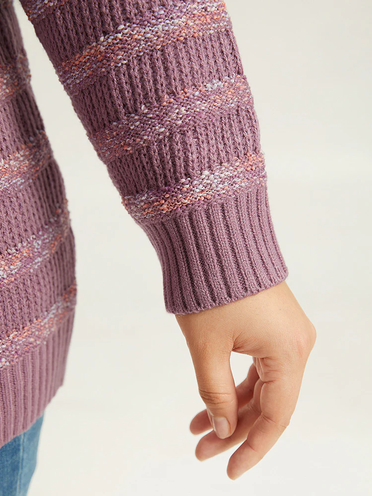 Contrast Drop Shoulder Button Through Cardigan - Image 8