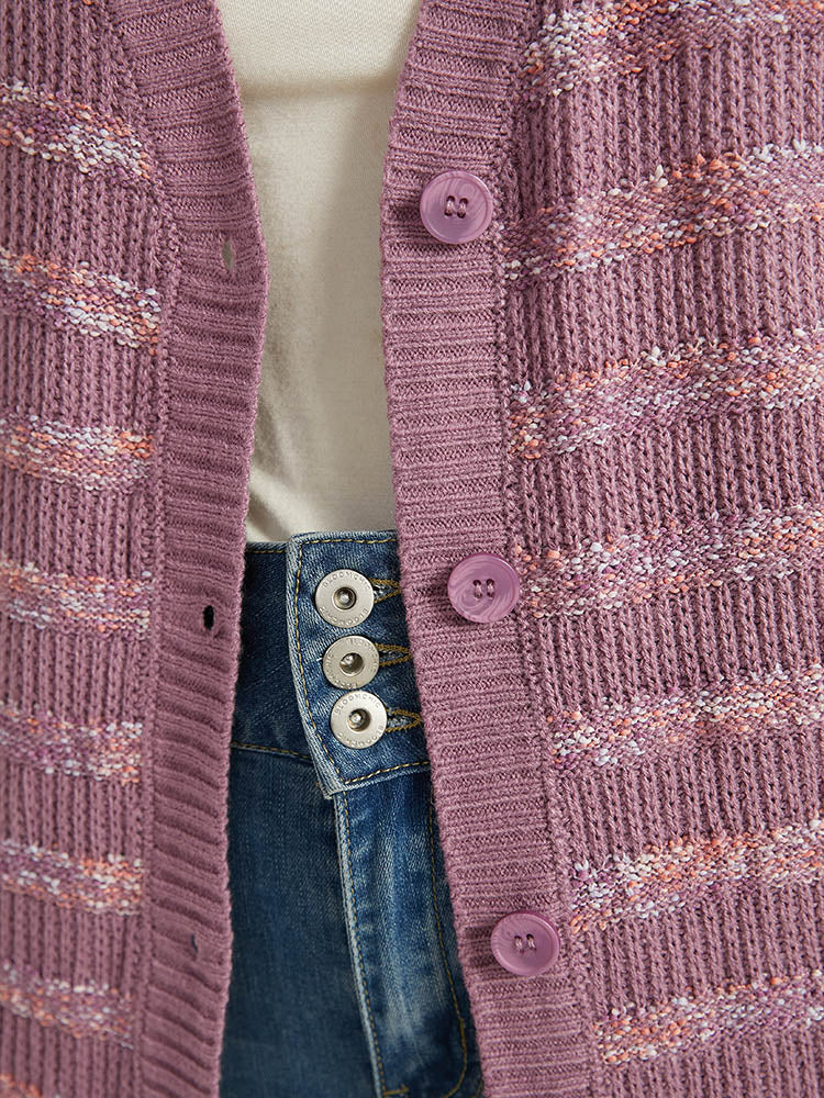 Contrast Drop Shoulder Button Through Cardigan - Image 9