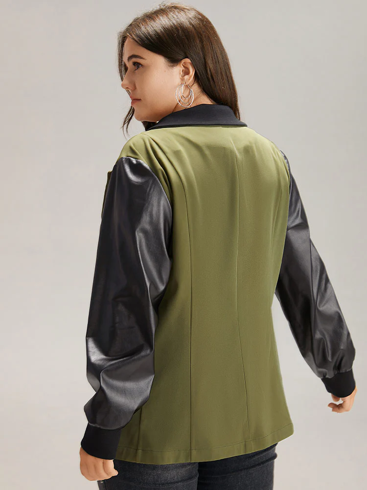Contrast Flap Pocket Button Fly Coat - Image 2