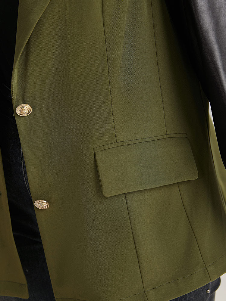 Contrast Flap Pocket Button Fly Coat - Image 5