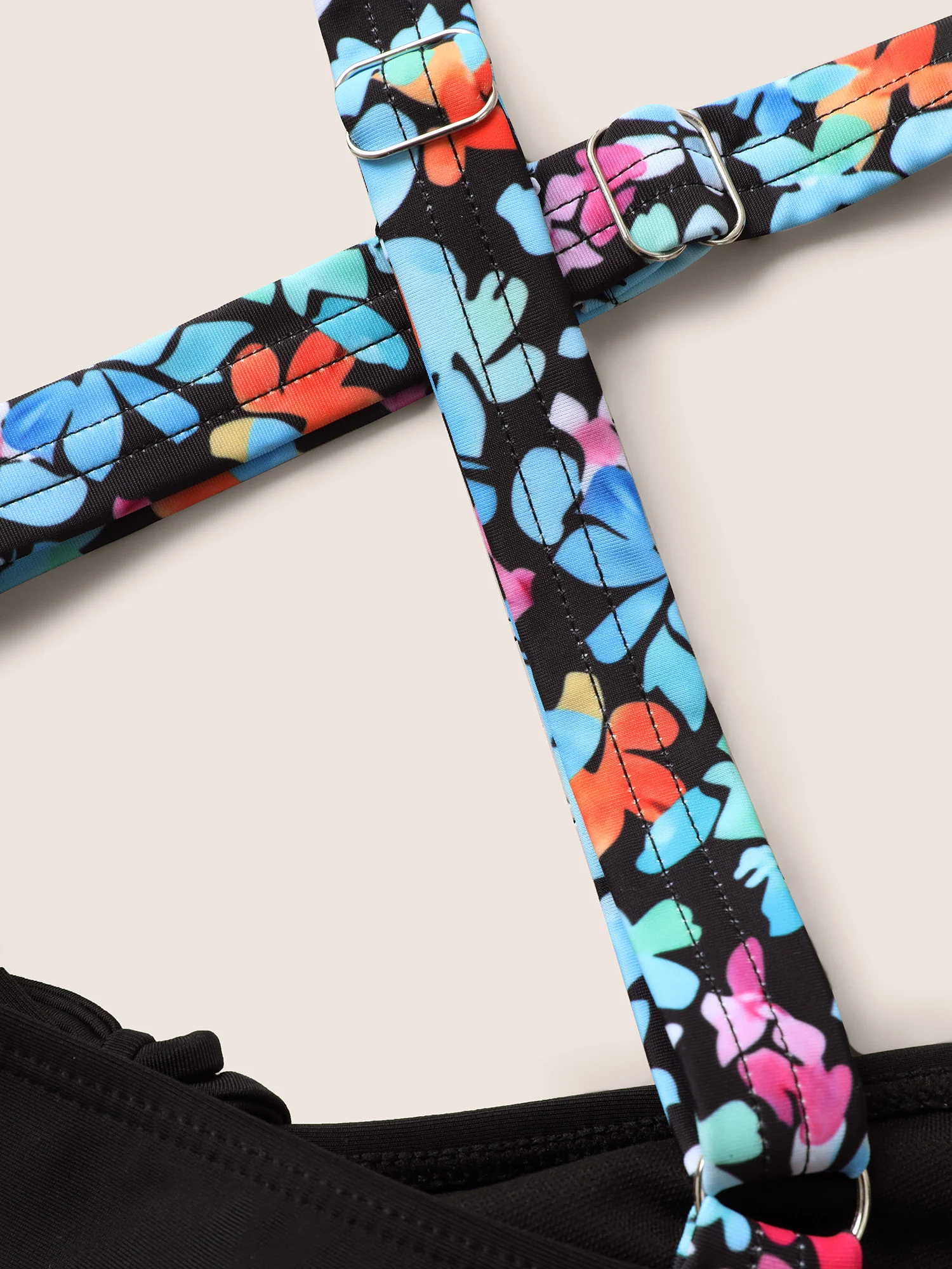 Contrast Floral Patchwork Hanky Hem Swim Top - Image 6
