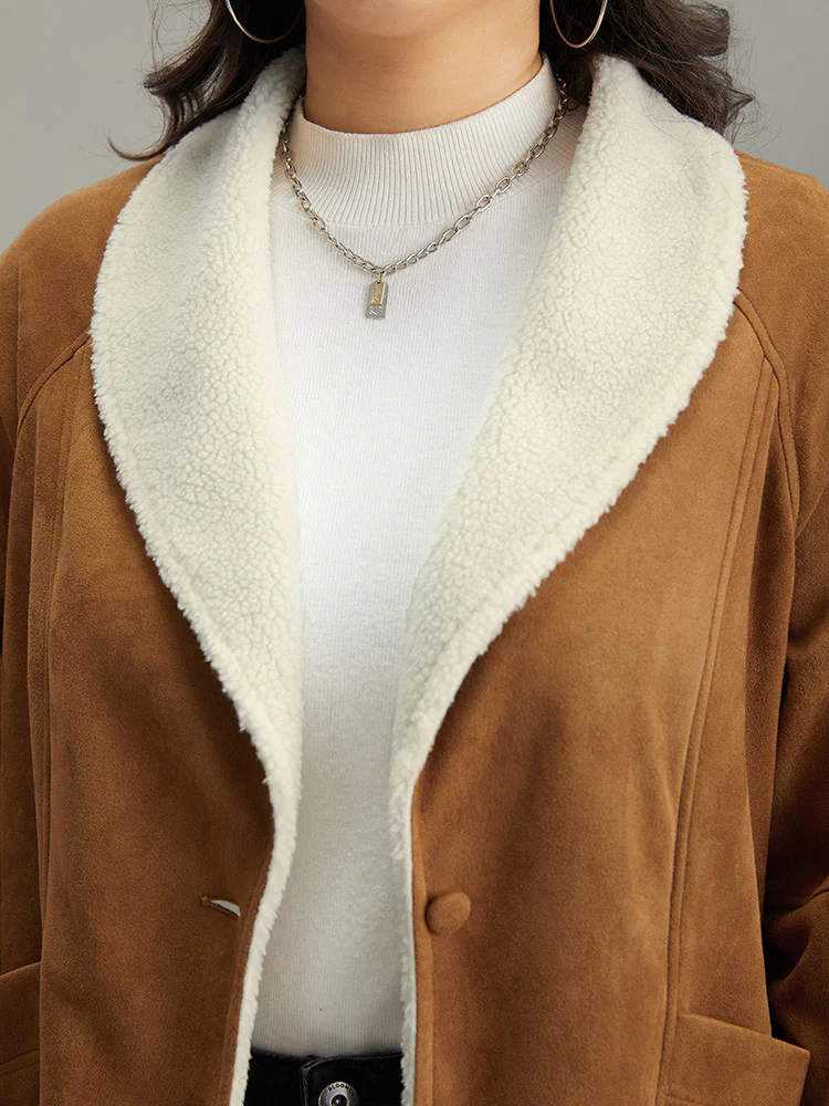 Contrast Lapel Collar Patched Pocket Jacket - Image 5