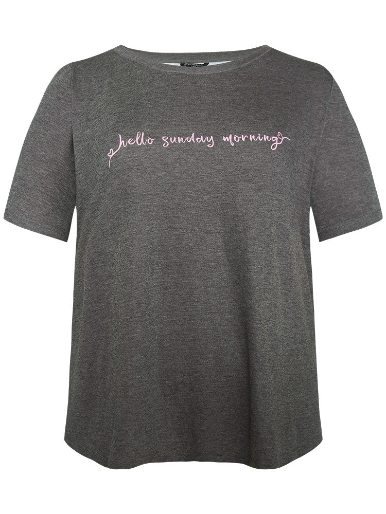 Sunday Morning Print Heather Pajama Top - Image 10