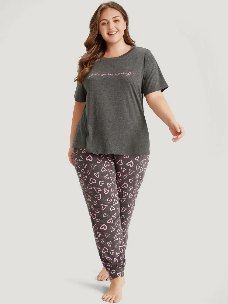 Sunday Morning Print Heather Pajama Top - Image 7