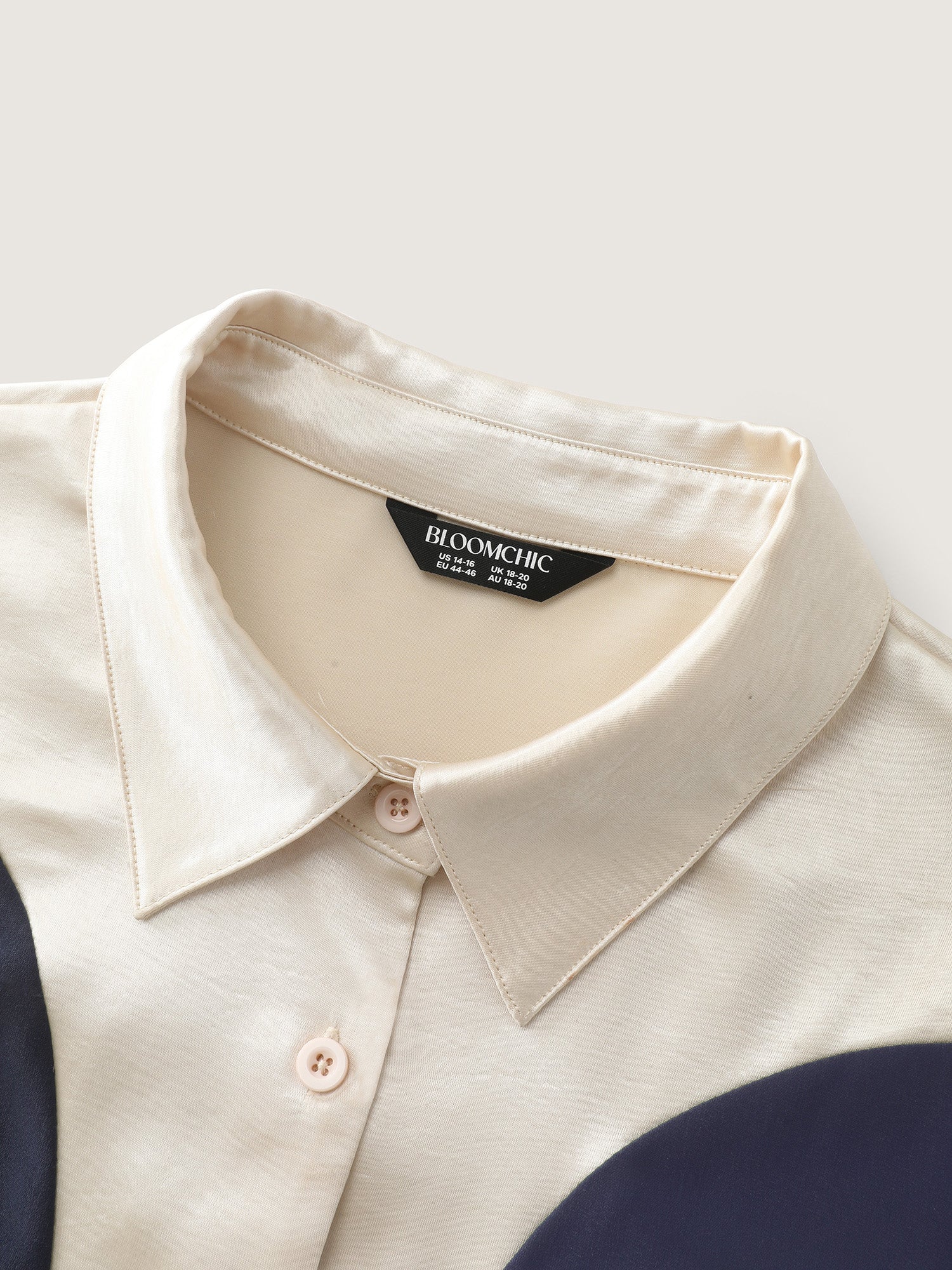 Contrast Material Button-Down Blouse - Image 5