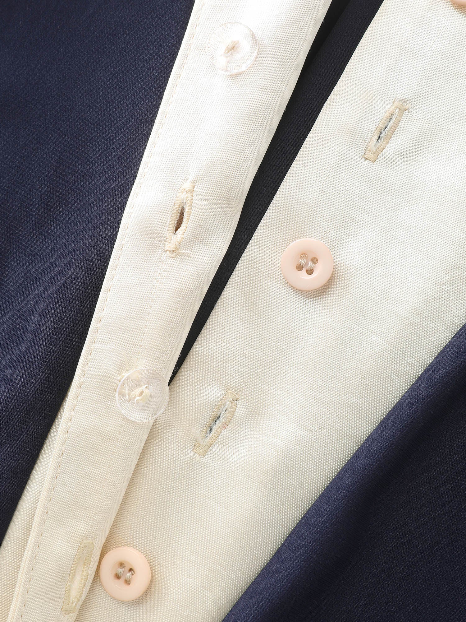 Contrast Material Button-Down Blouse - Image 6
