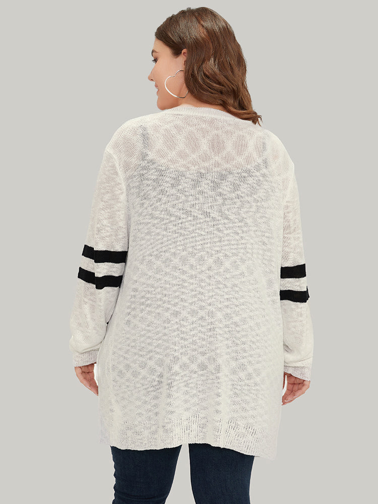 Contrast Patched Pocket Open Front Cardigan - Image 2