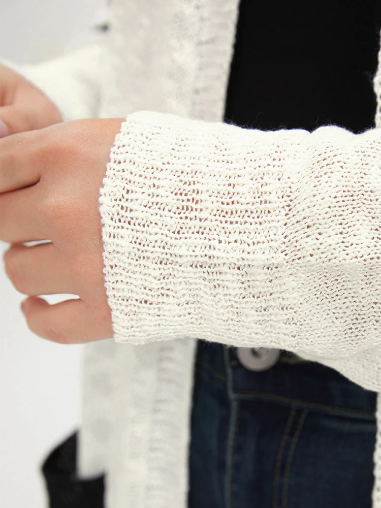 Contrast Patched Pocket Open Front Cardigan - Image 6