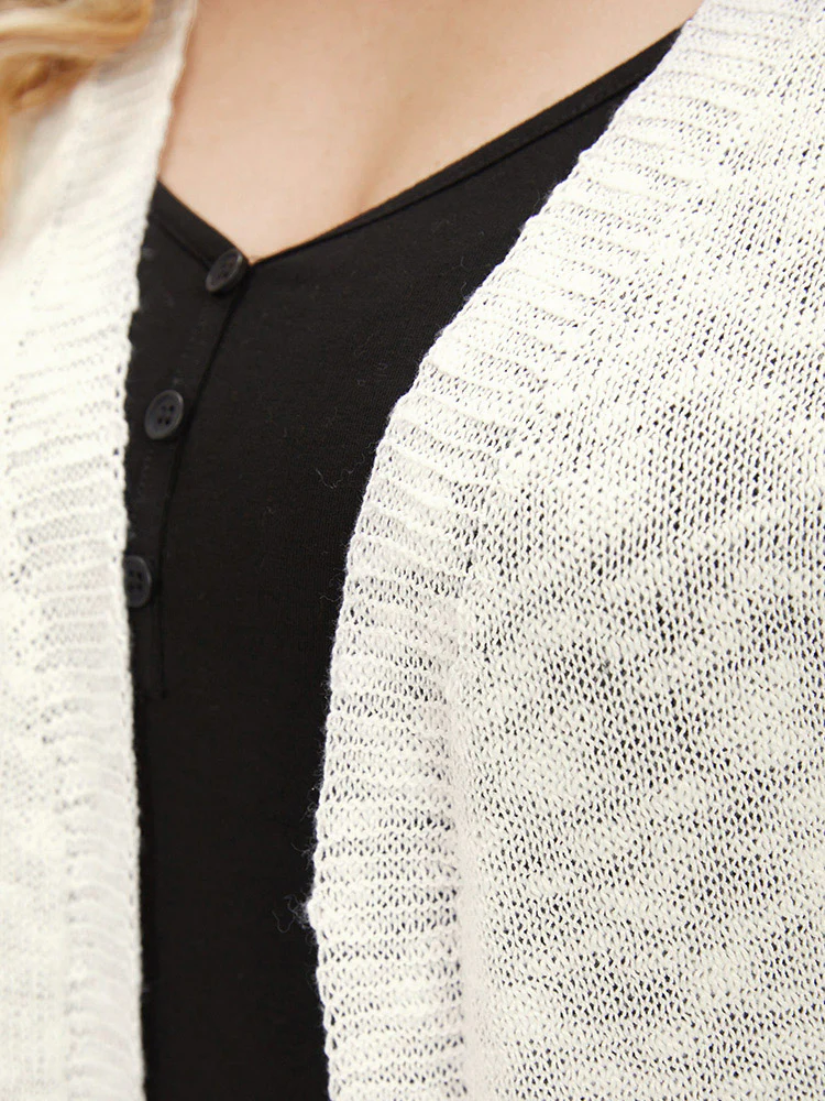Contrast Patched Pocket Open Front Cardigan - Image 9