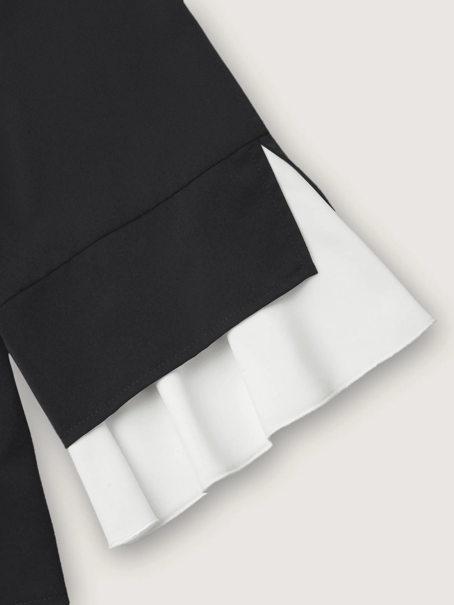 Contrast Patchwork Bell Sleeve Blouse - Image 6