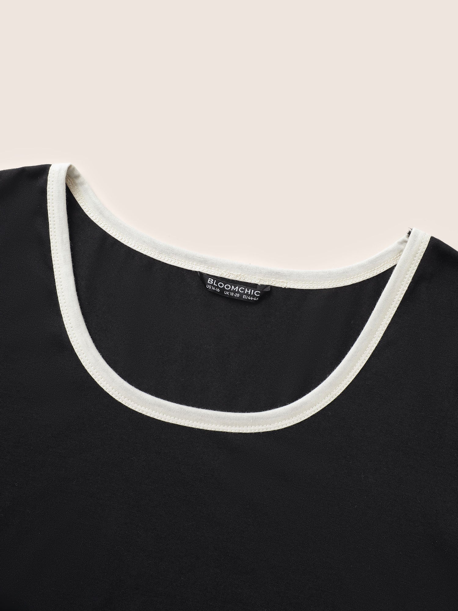Contrast Patchwork Bell Sleeve T-shirt - Image 6