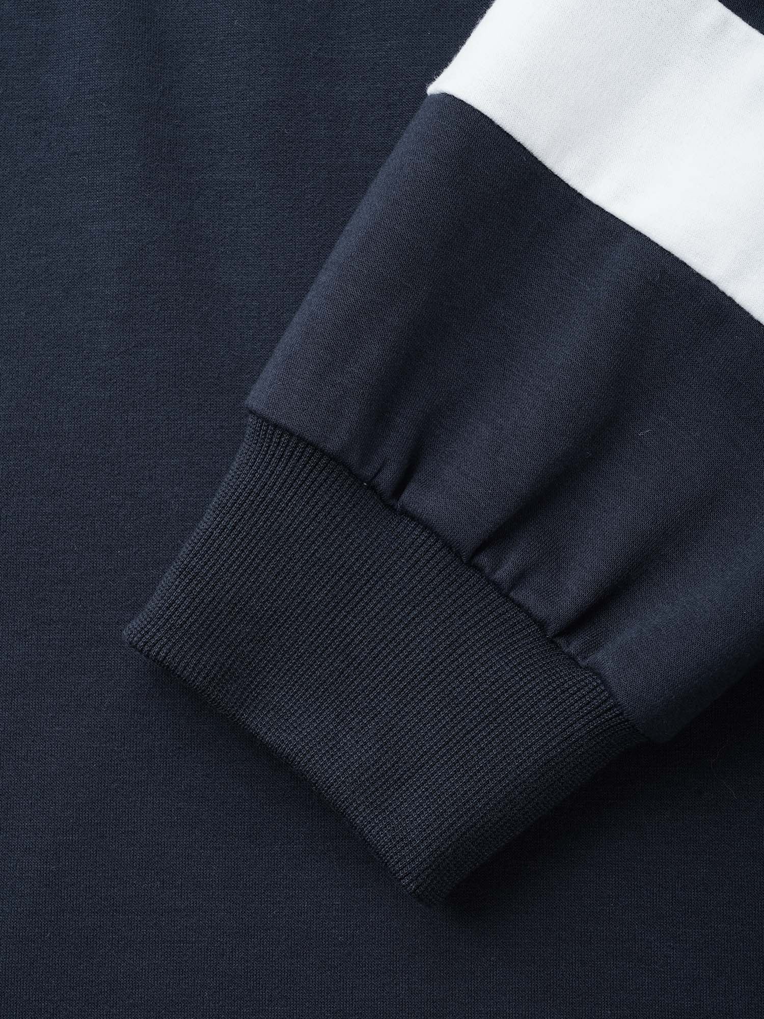 Contrast Patchwork Hooded Sweatshirt - Image 7