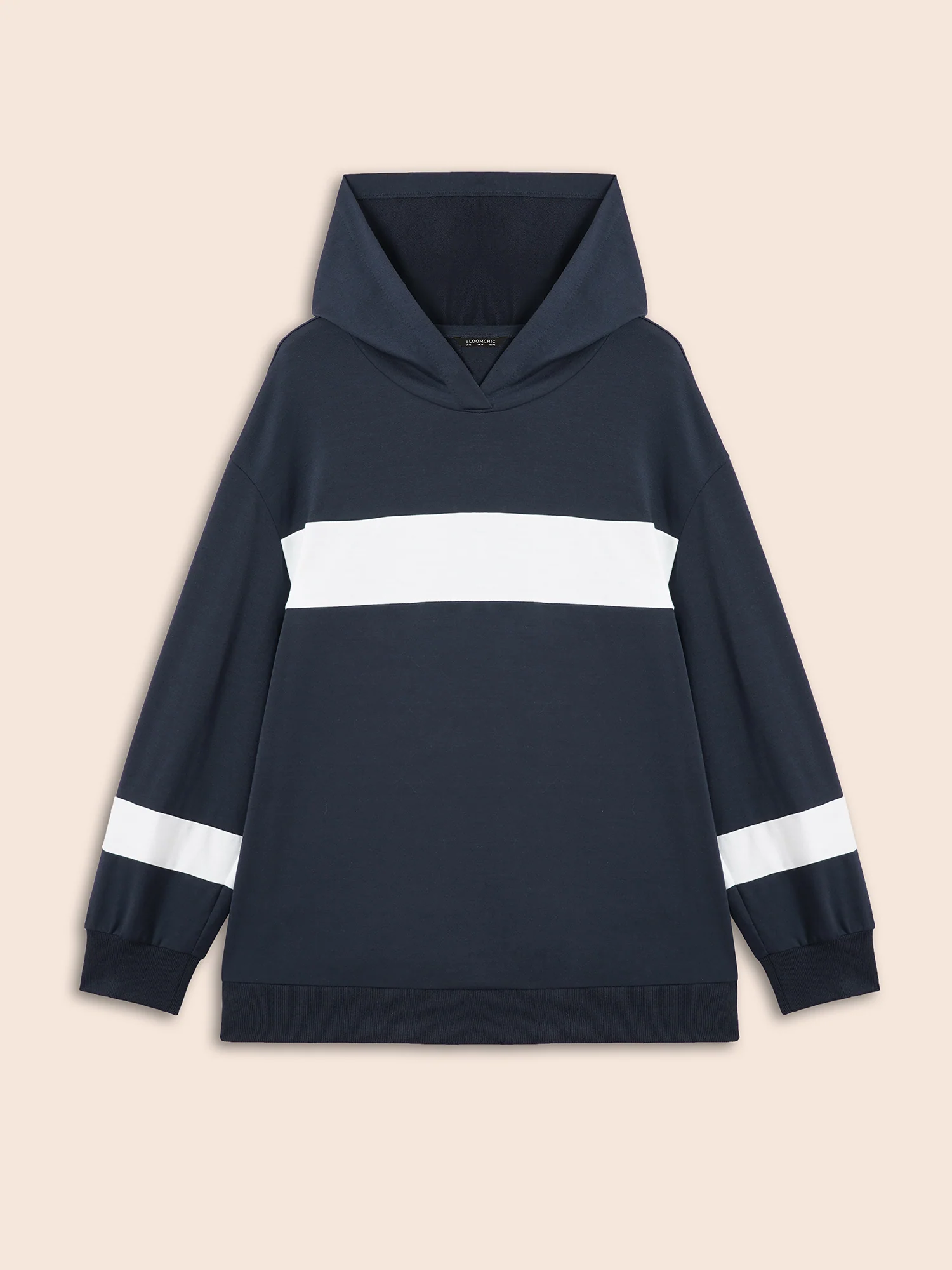 Contrast Patchwork Hooded Sweatshirt - Image 8