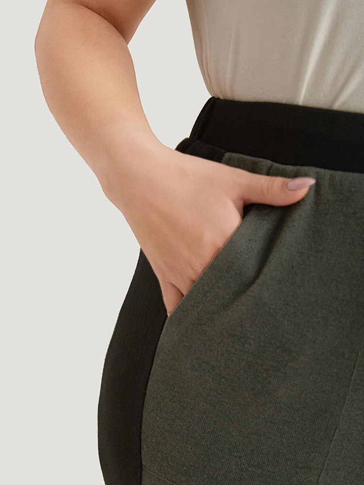 Contrast Pocket Drawstring Bootcut High Rise Sweatpants - Image 6