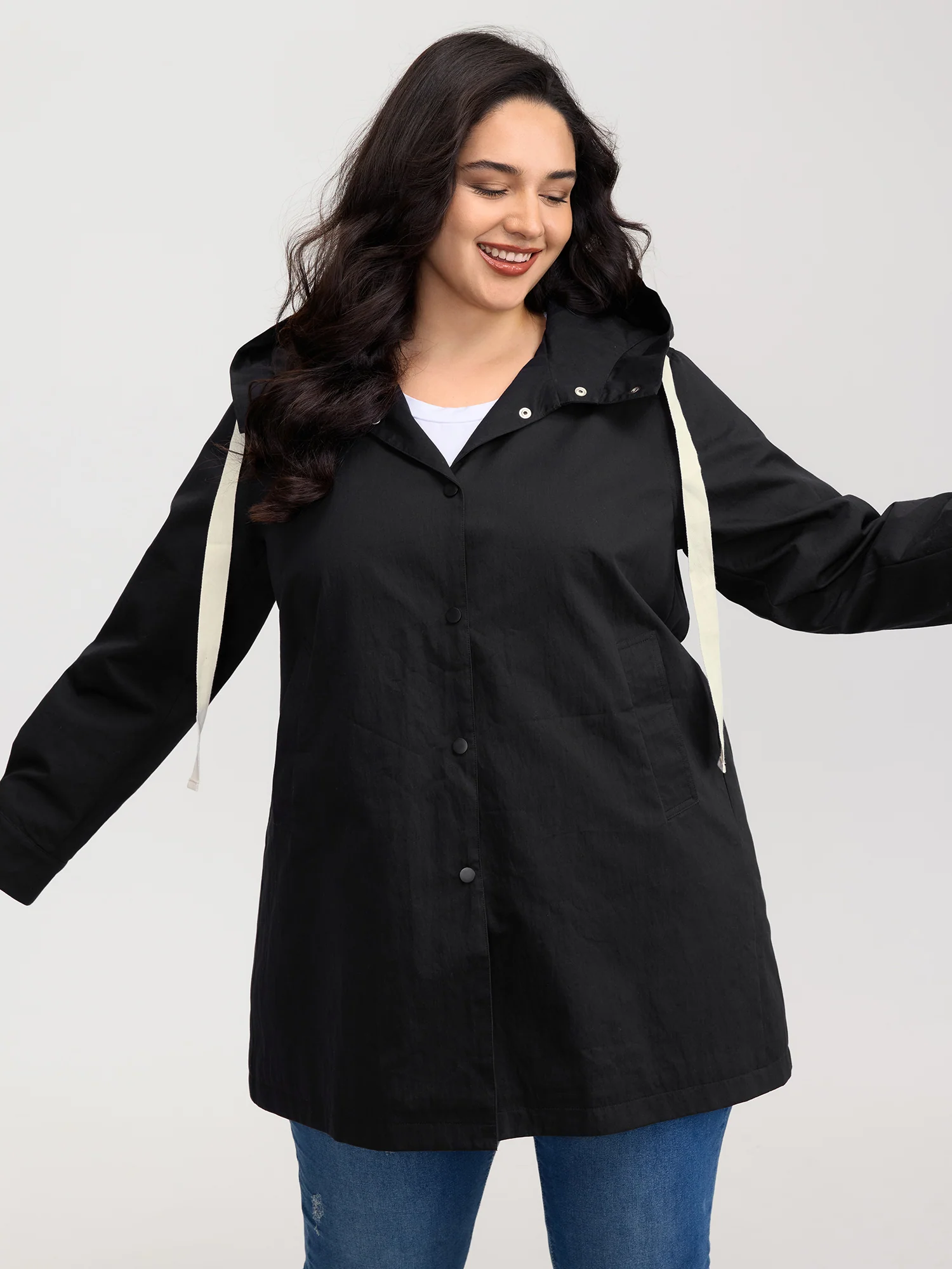 Contrast Pockets Button-Front Coat - Image 4