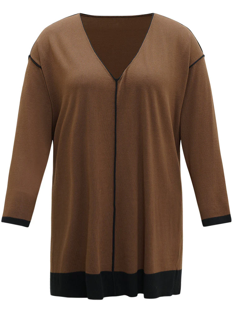 Contrast Seam Detail Drop Shoulder Pullover - Image 8