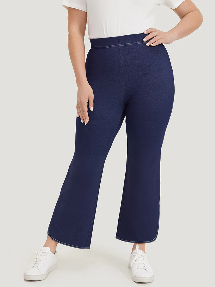 Supersoft Essentials Contrast Stitch Curved Hem Very Stretchy Jeans - Image 2
