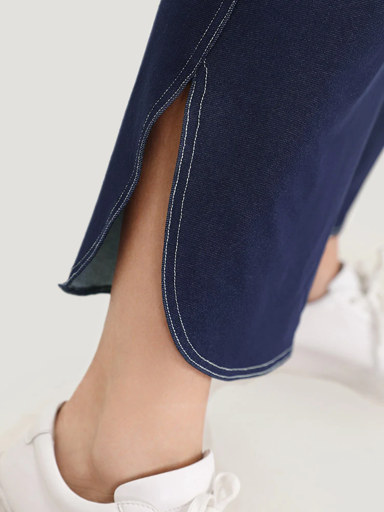 Supersoft Essentials Contrast Stitch Curved Hem Very Stretchy Jeans - Image 8