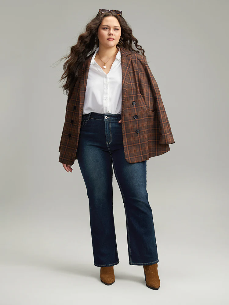 Contrast Stitch Dark Wash Jeans - Image 4