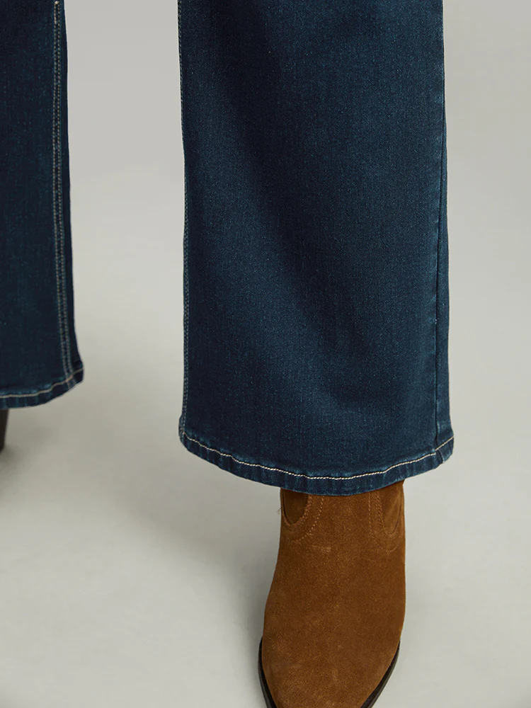 Contrast Stitch Dark Wash Jeans - Image 7