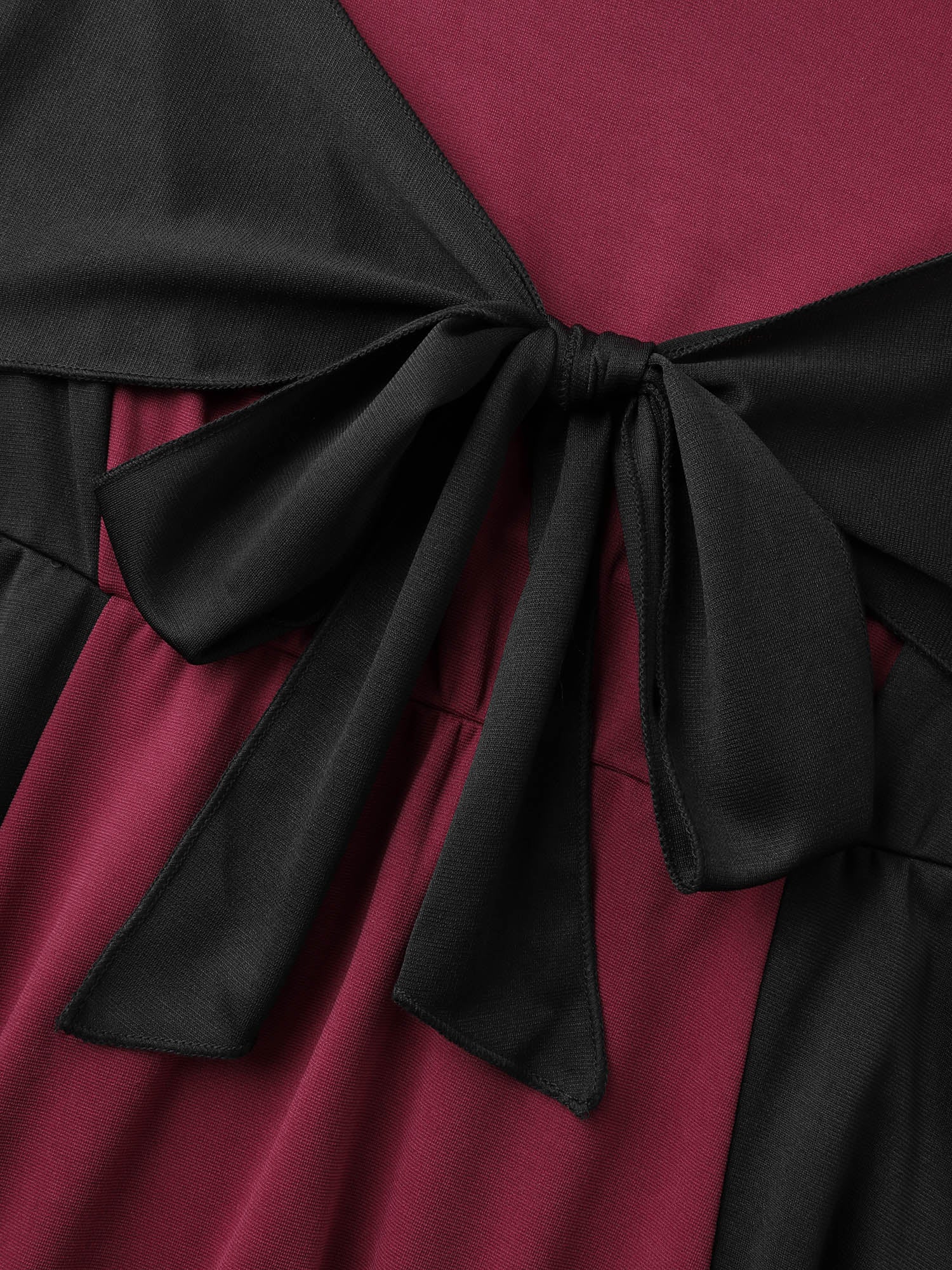 Contrast Stretchy Cinched-Waist Midi Dress - Image 5