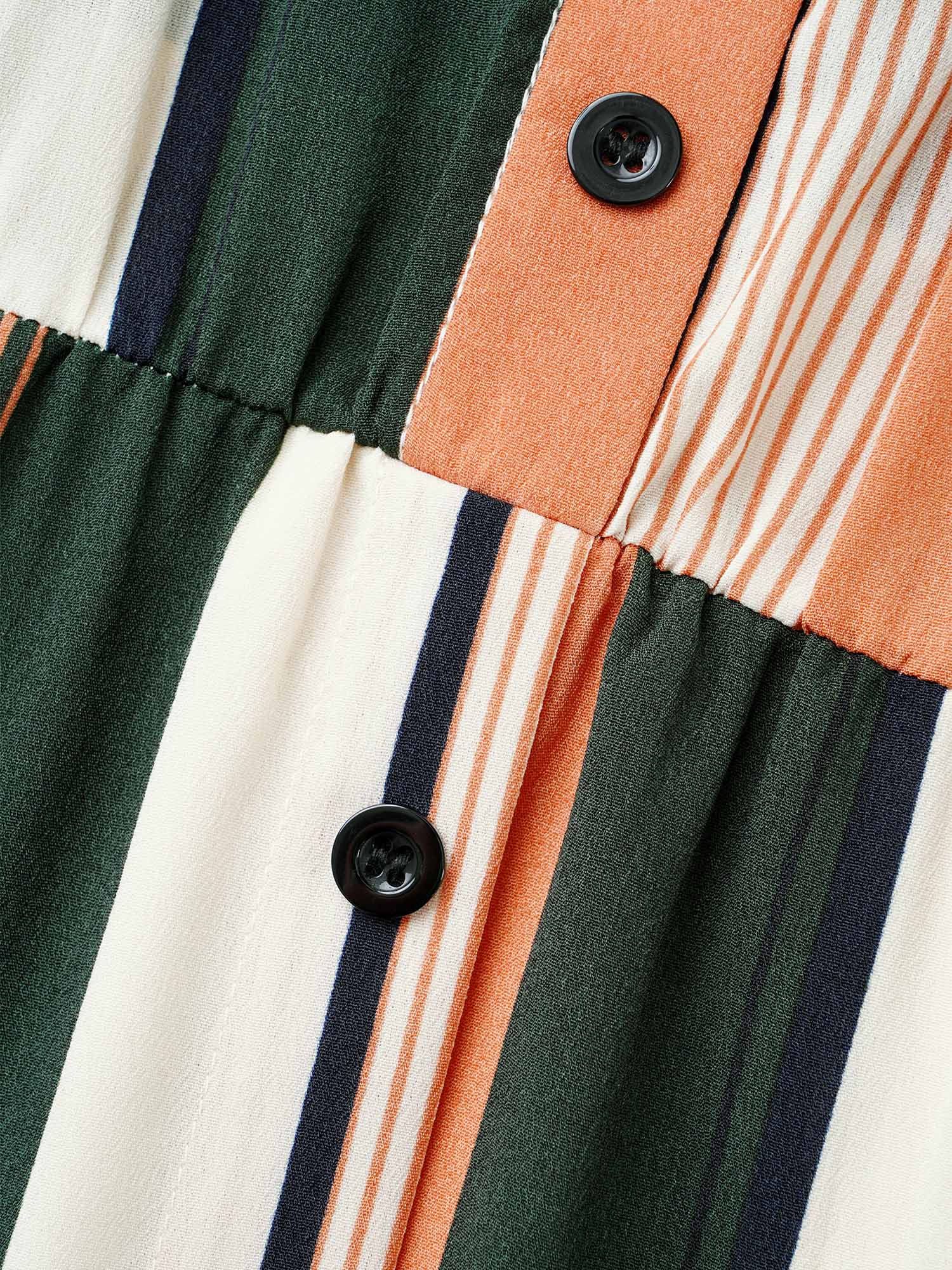 Contrast Striped Belted Midi Dress - Image 5