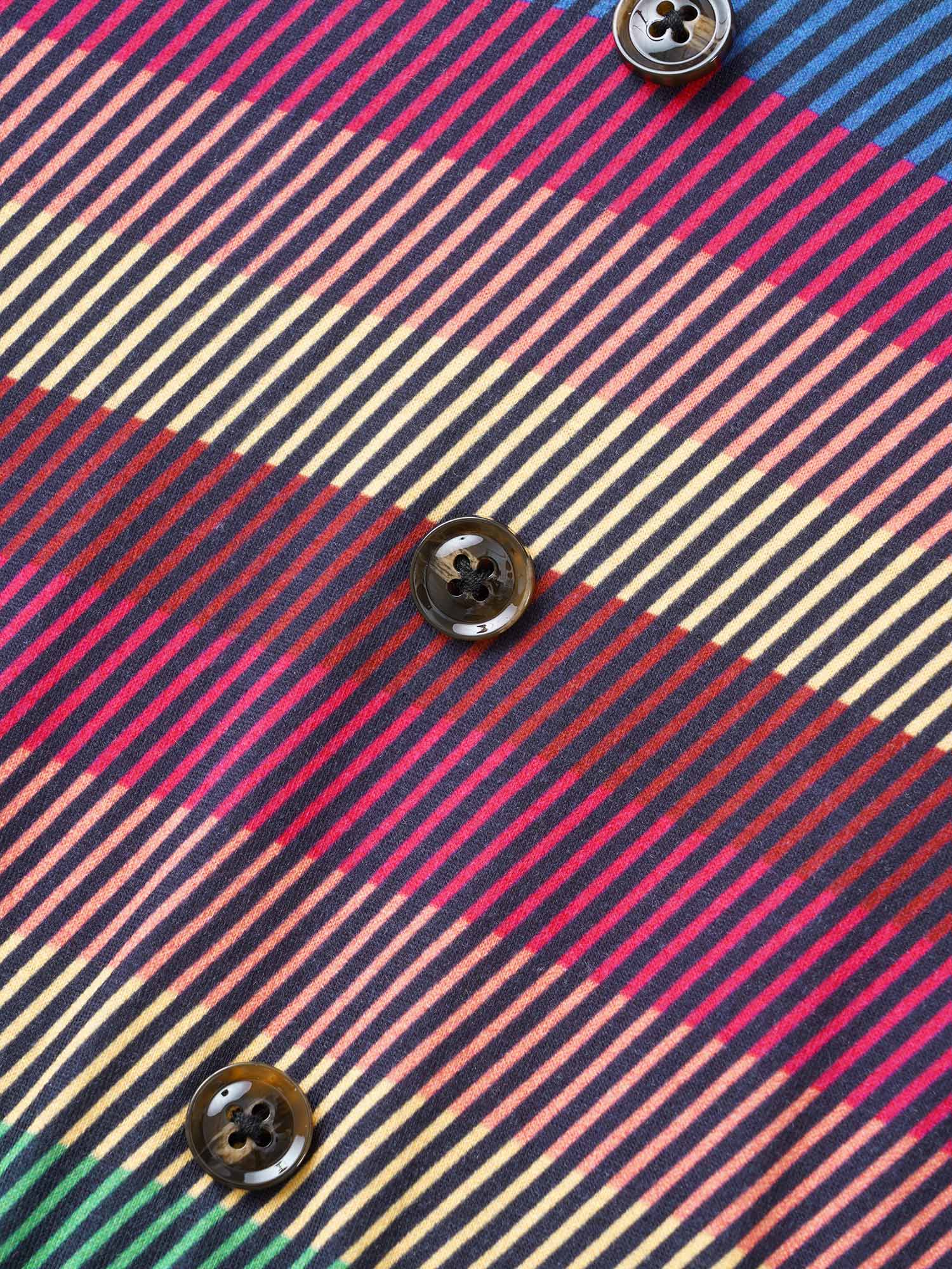 Contrast Striped Button Detail Midi Dress - Image 5