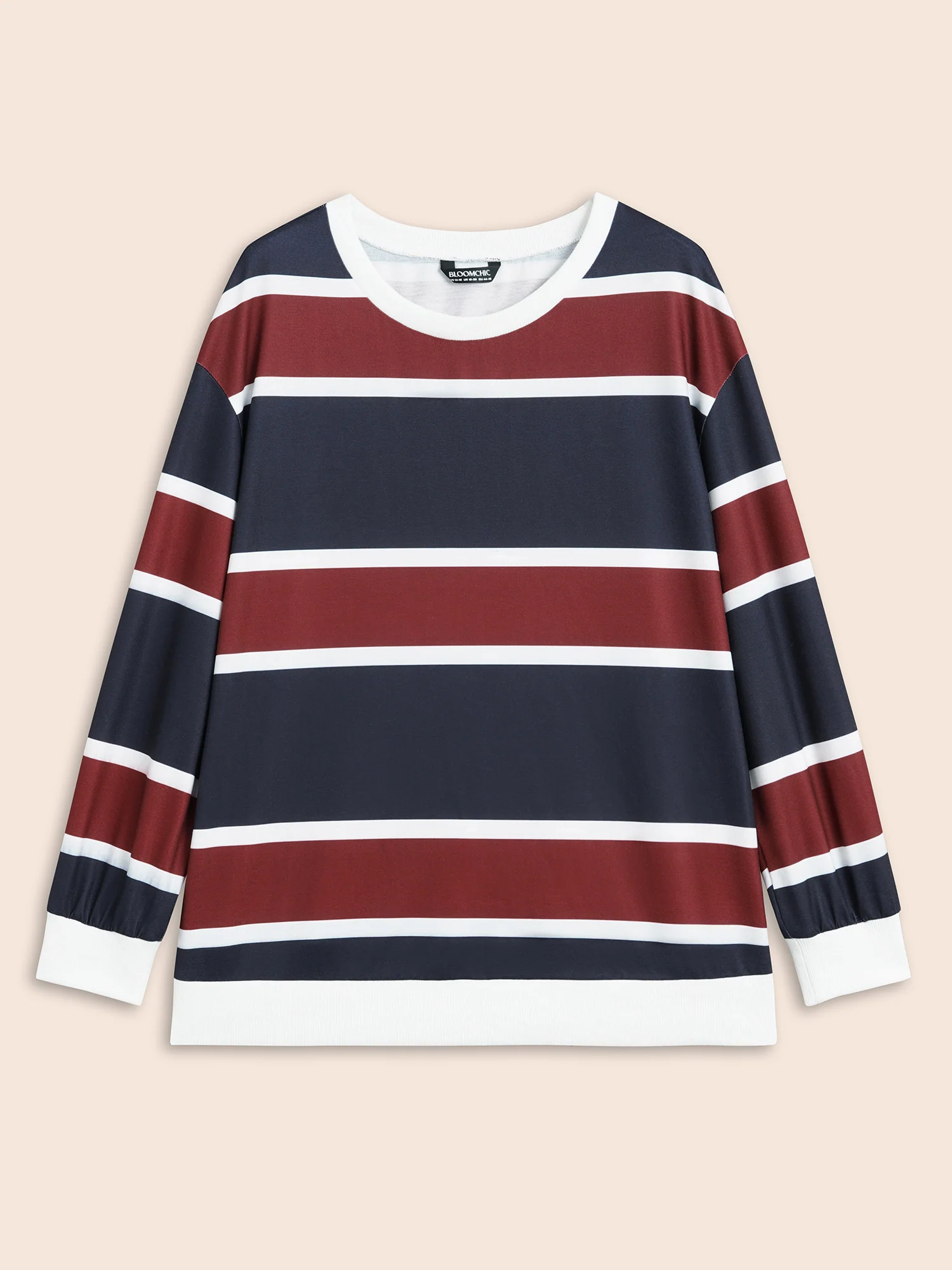 Contrast Striped Drop Shoulder Sweatshirt - Image 8
