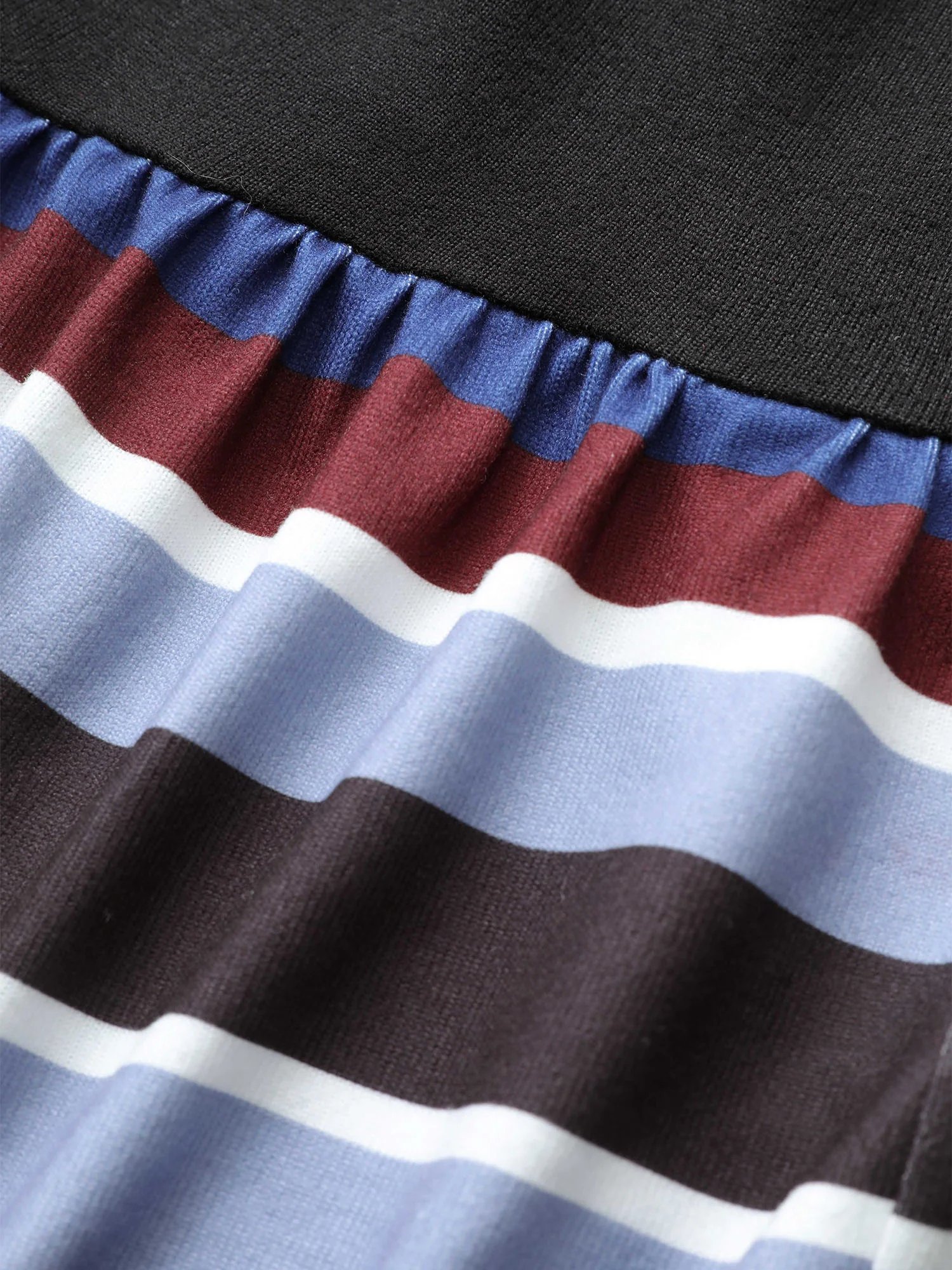 Contrast Striped Flutter Hem Hooded Drawstring Dress - Image 6